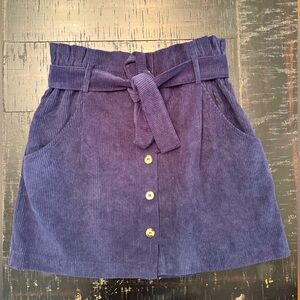 Navy corduroy skirt, size L